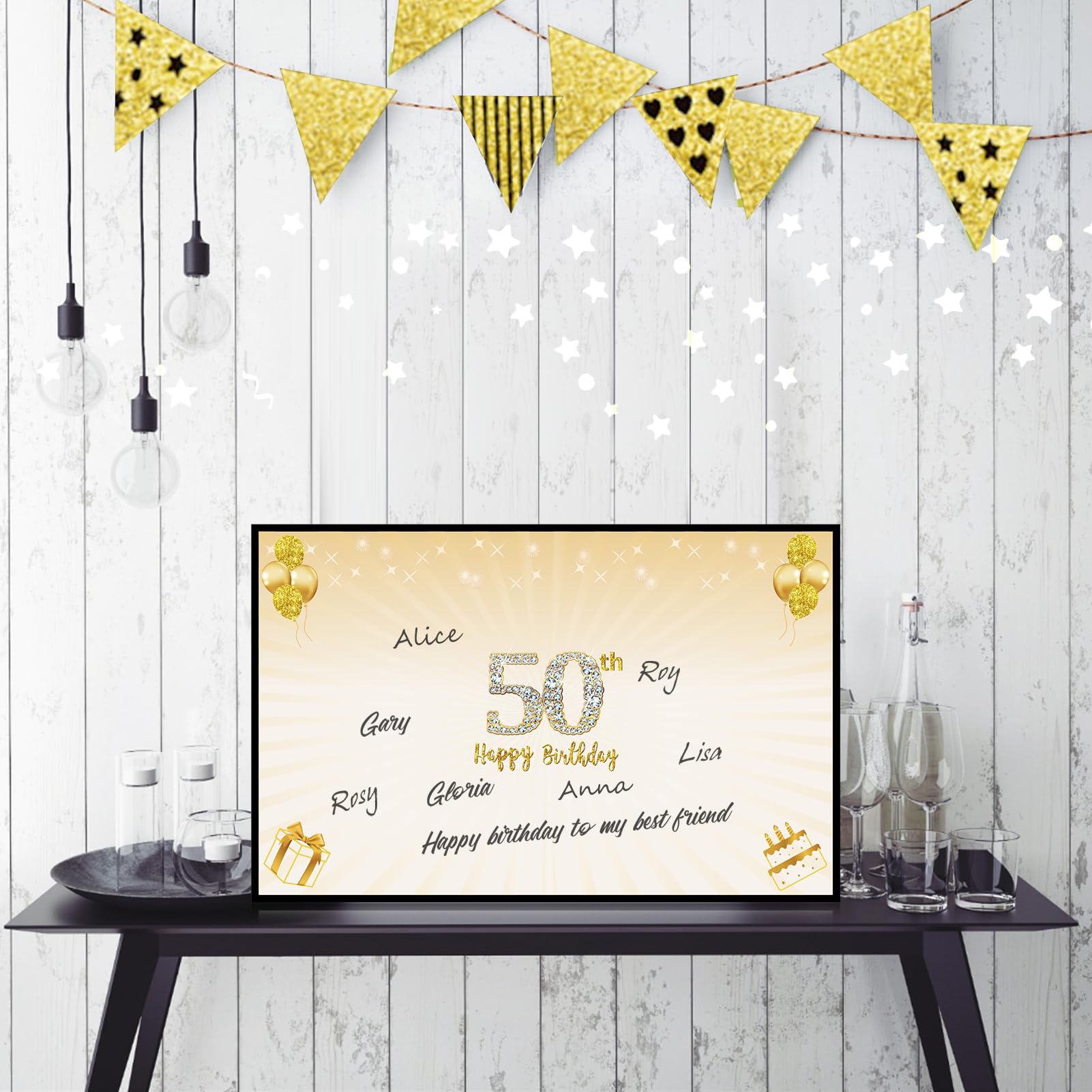 Grande Tarjetas De Felicitación Cumpleaños De 50 Años, Póster De