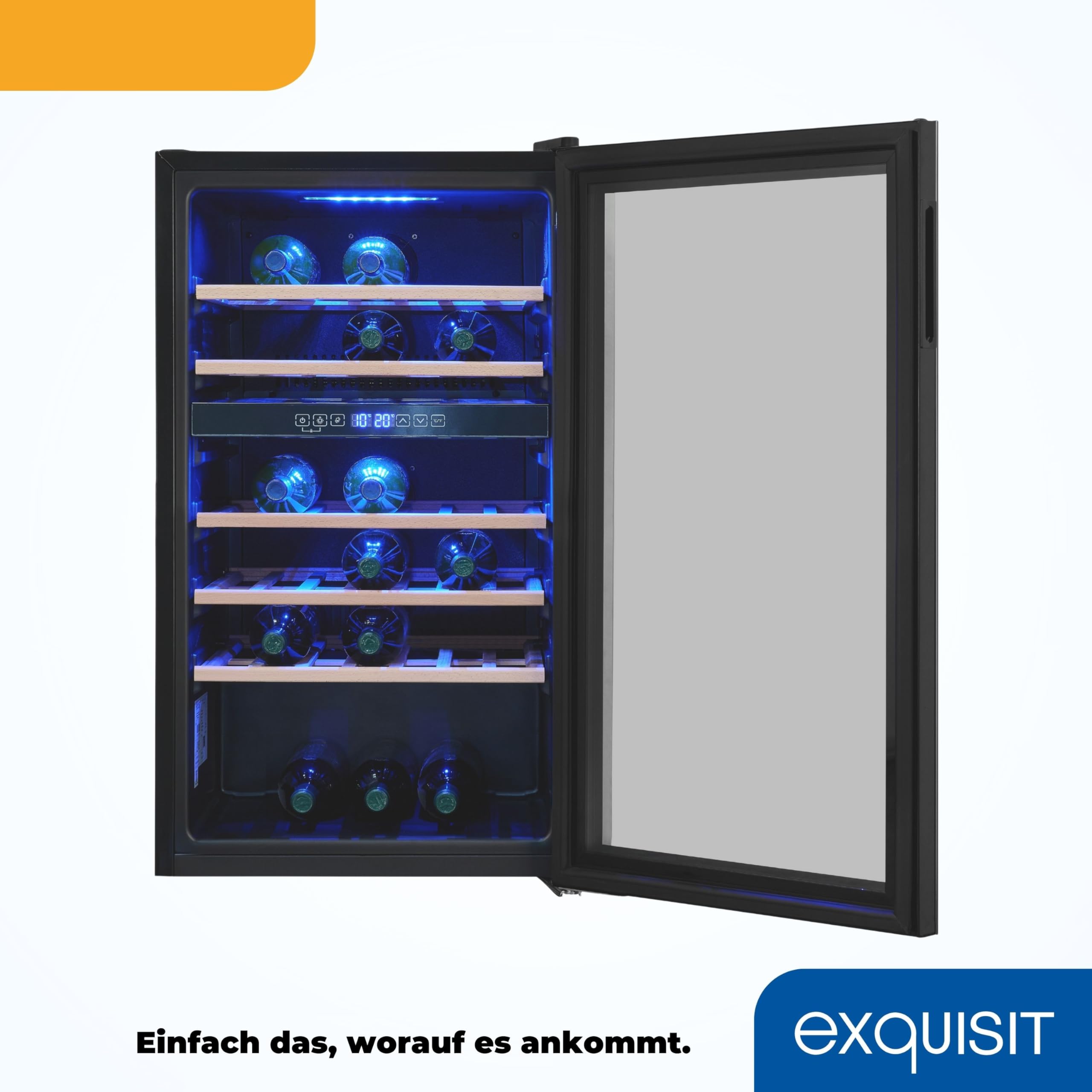 Exquisit Weinkühlschrank 2 Zonen - Weintemperierschrank für 45 Flaschen