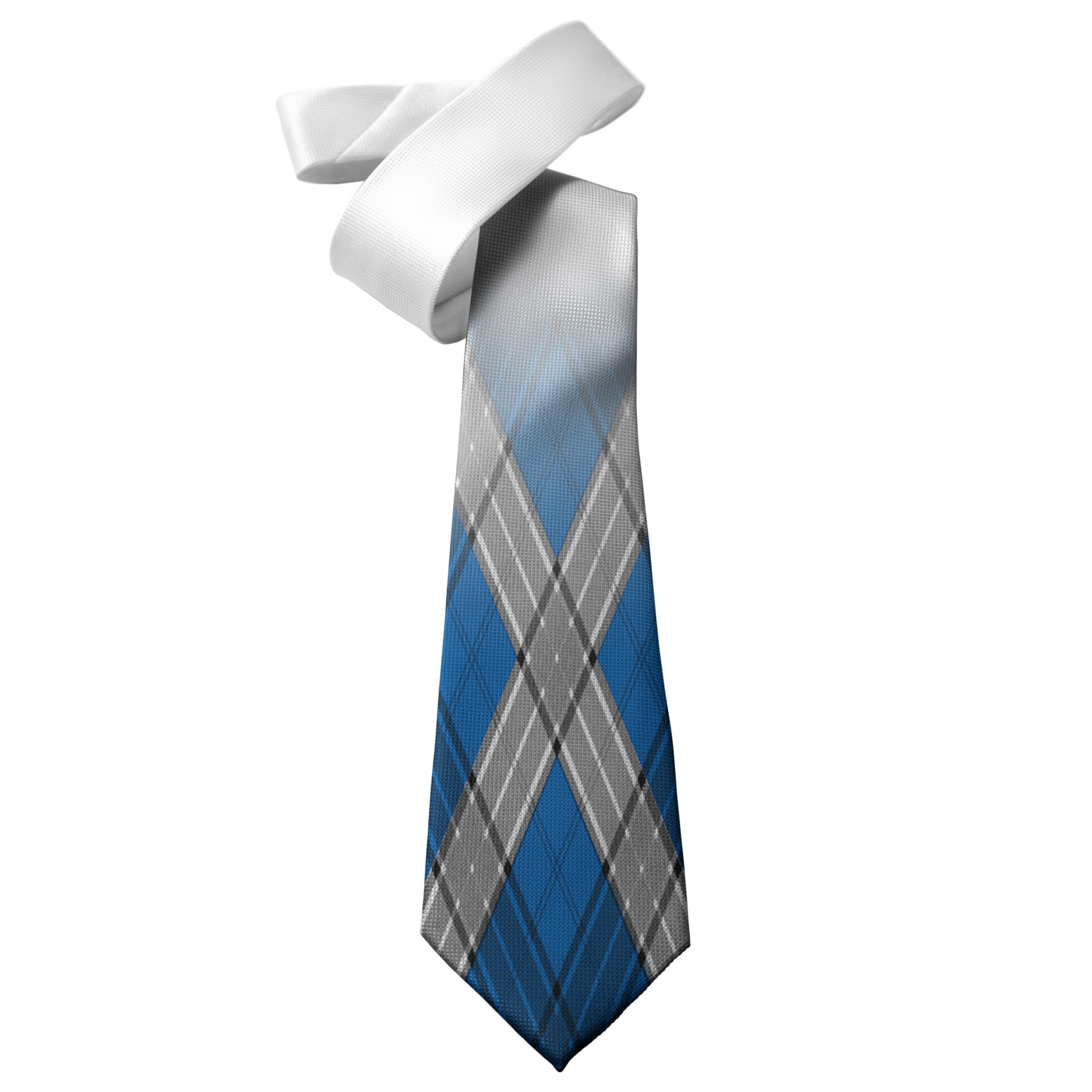 Shopquality4u Men's Tartan Triangles Scotland Flag Design Printed Neck Tie - Polyester - Great Gift - Half Tie Print