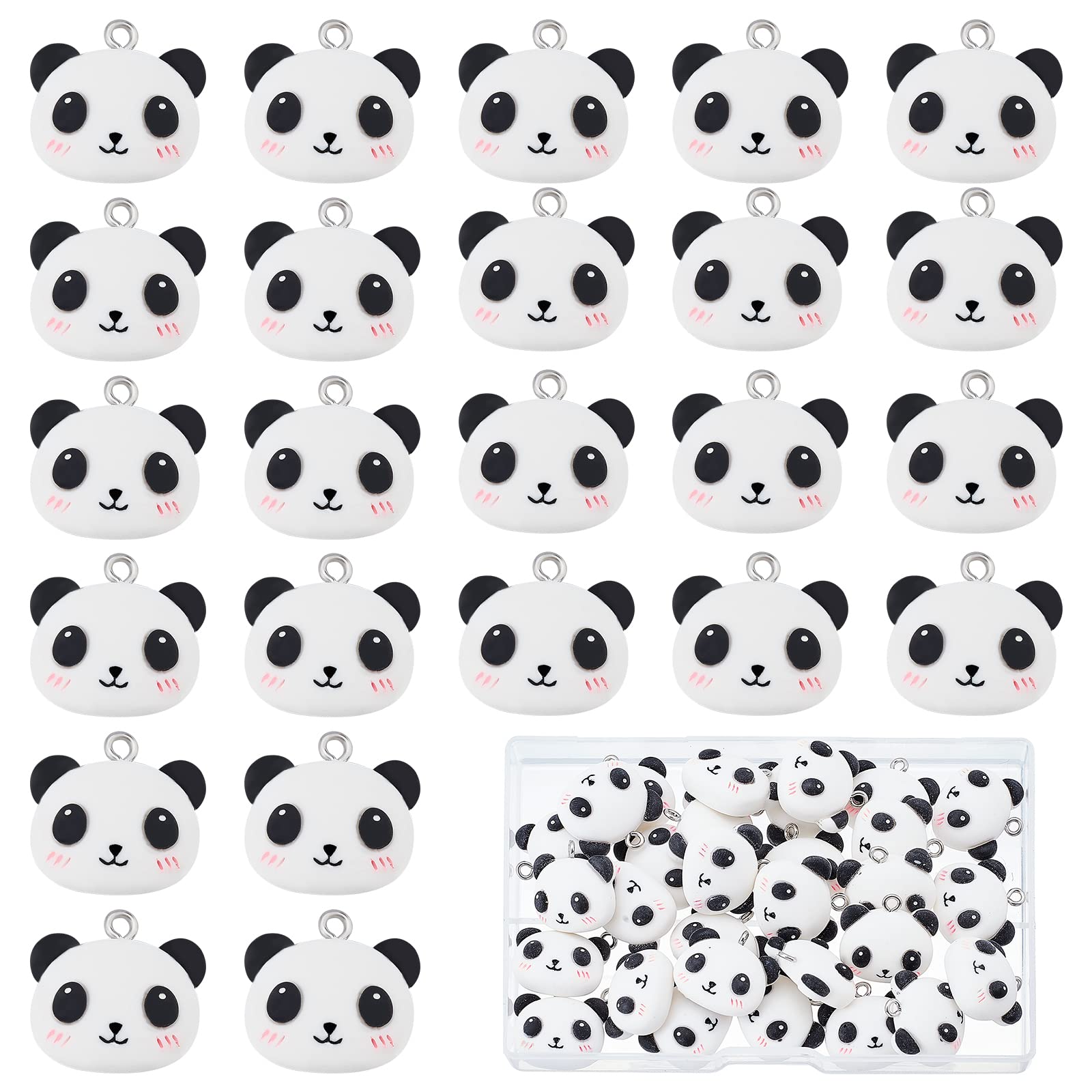 SUNNYCLUE 1 Box 30Pcs Panda Charms Cute Animal Charm Bulk Resin Flatback 3D Bear Charm for Jewellery Making Charms Supplies Accessories DIY Crafting Necklace Bracelet Earring Women Beginners Adults