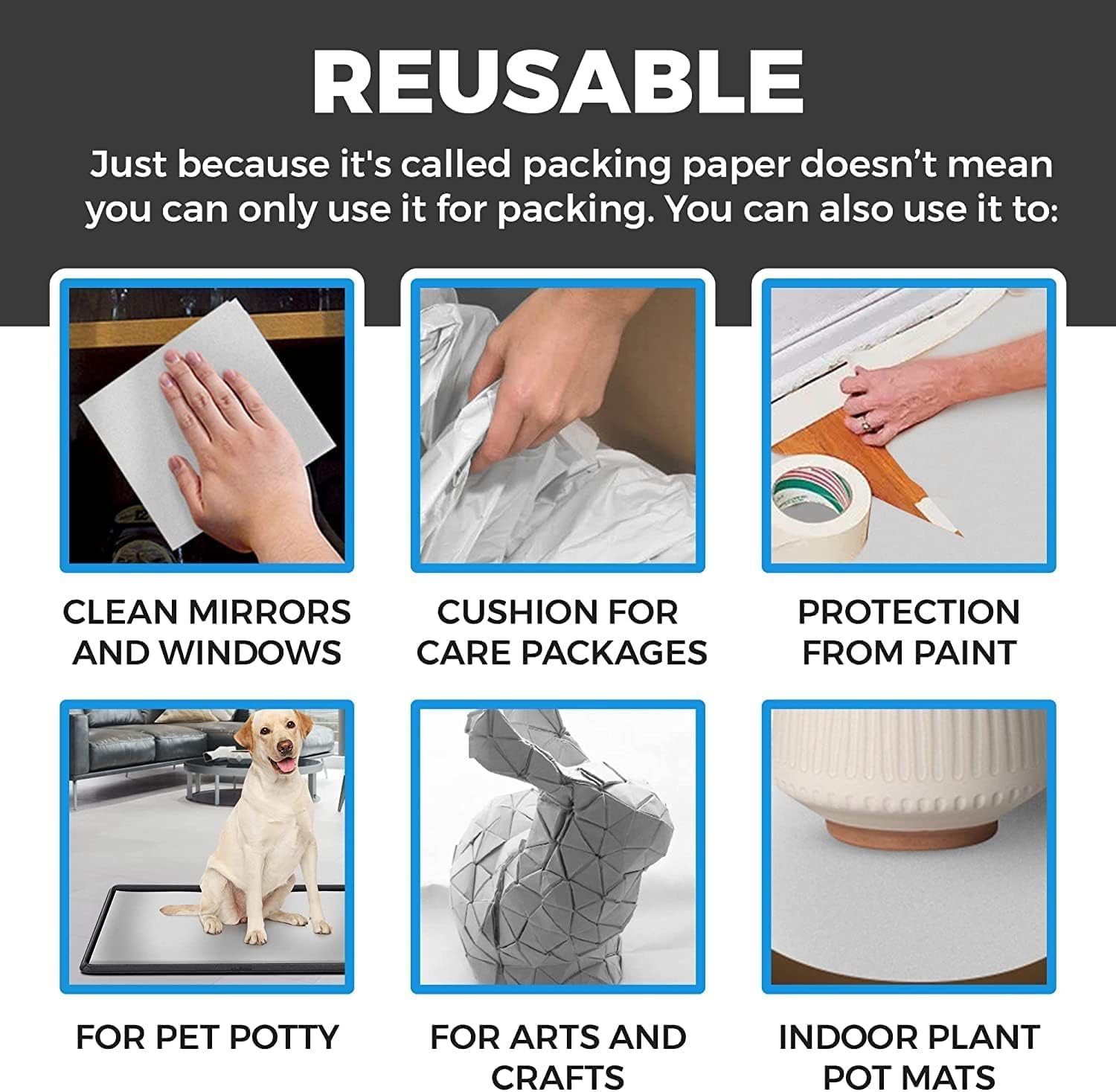 Papel De Embalaje Para Mudanzas - Hojas Gruesas 80g/m2 De 60x50cm - Para Proteger Objetos Frágiles Y Rellenar Cajas