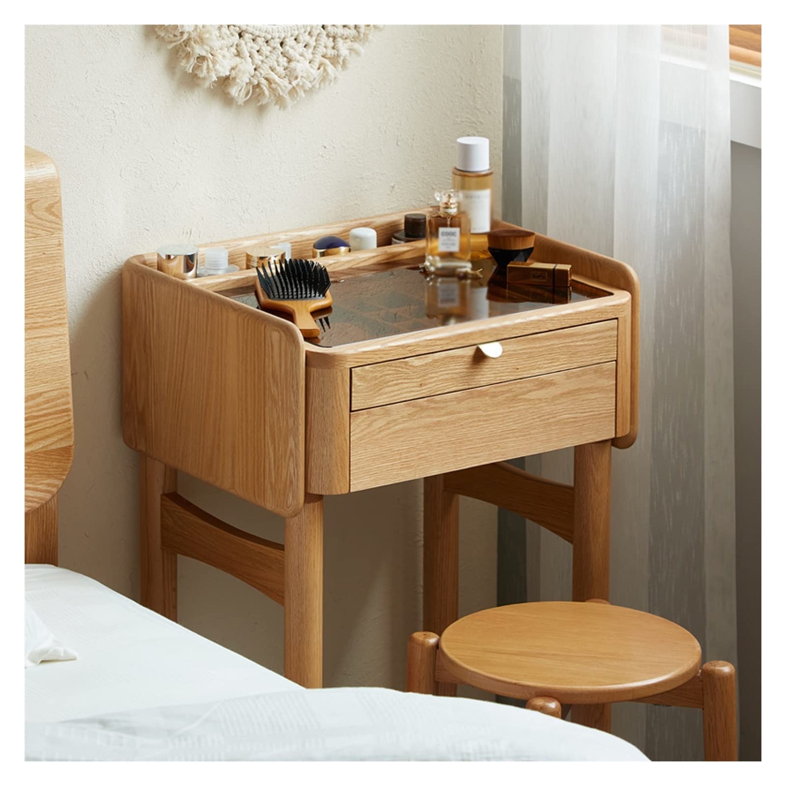 Schminktisch Make-up-Schminktisch aus Holz, schlicht, aus Holz mit Schublade, Aufbewahrung for Kosmetik Schminktisch mit Spiegel