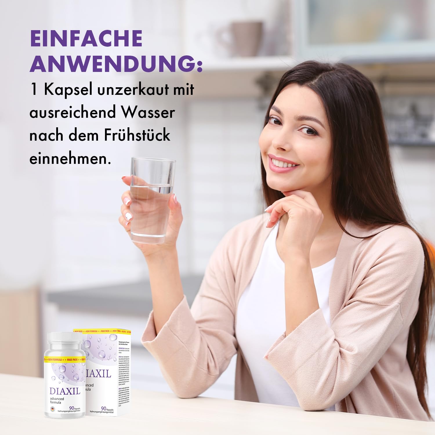 Diaxil Kapseln - reich an Vitaminen & Mineralstoffen - für Männer & Frauen - Inhalt 90 Kapseln
