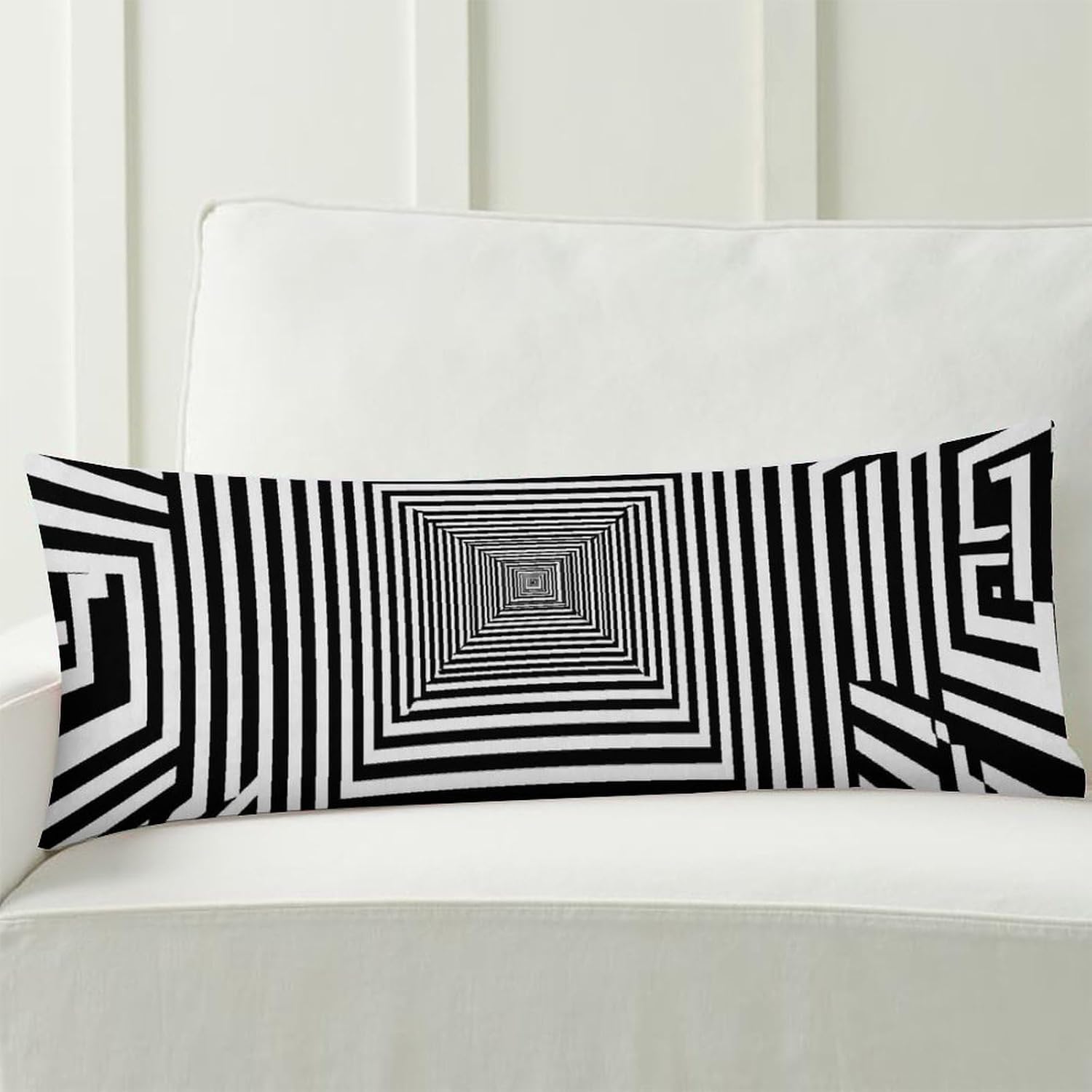 Infinite Maze Spinning Hypnotic Body Pillow Cover Long Cushion 18.9x53.1 Inch