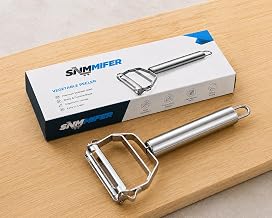 SNMMIFER Stainless Steel Julienne Vegetable Peeler for Kitchen, Heavy Duty Rust Resistant Vegetable & Fruit Peeler with Ergonomic Handle, Sharp Swivel Blade for Potato, Carrot, Cucumber & Apple (1)