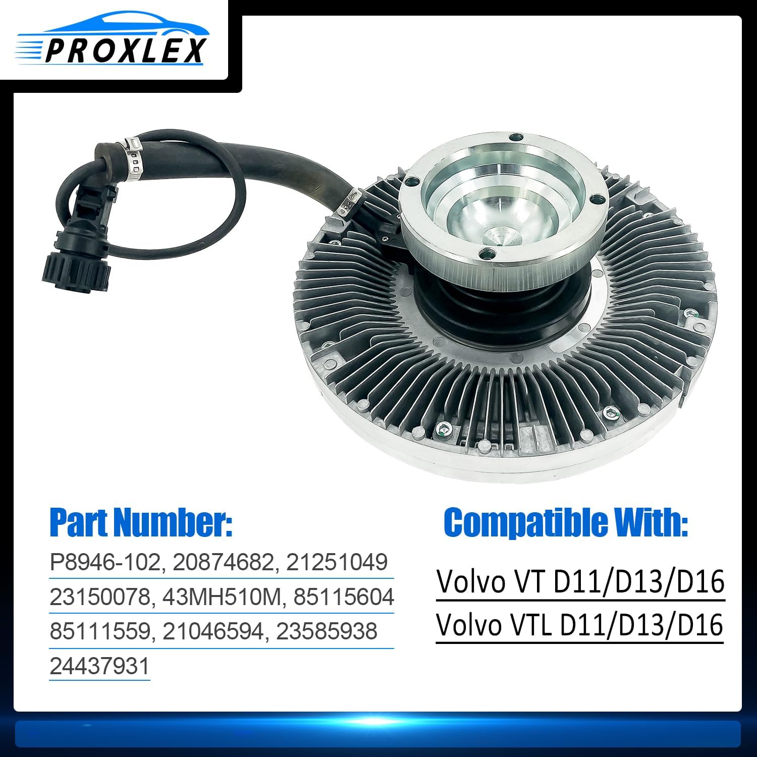24437931 Cooling Fan Clutch Compatible With Volvo VT VTL D13/D11/D16 Replacement # 85115604, 85111559, 21046594, 23585938 Electronically-Controlled Fan Clutch