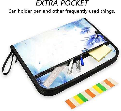 Miniatura 2 de Carpeta de archivos expandible con asa oculta, organizador de documentos de 13 bolsillos con cremallera, carpetas de acordeón tamaño carta A4 para