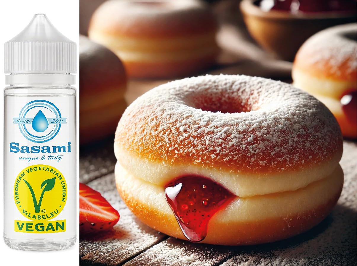 pączek z nadzieniem truskawkowym Aromat Koncentrat - wegański - Sasami - 100ml