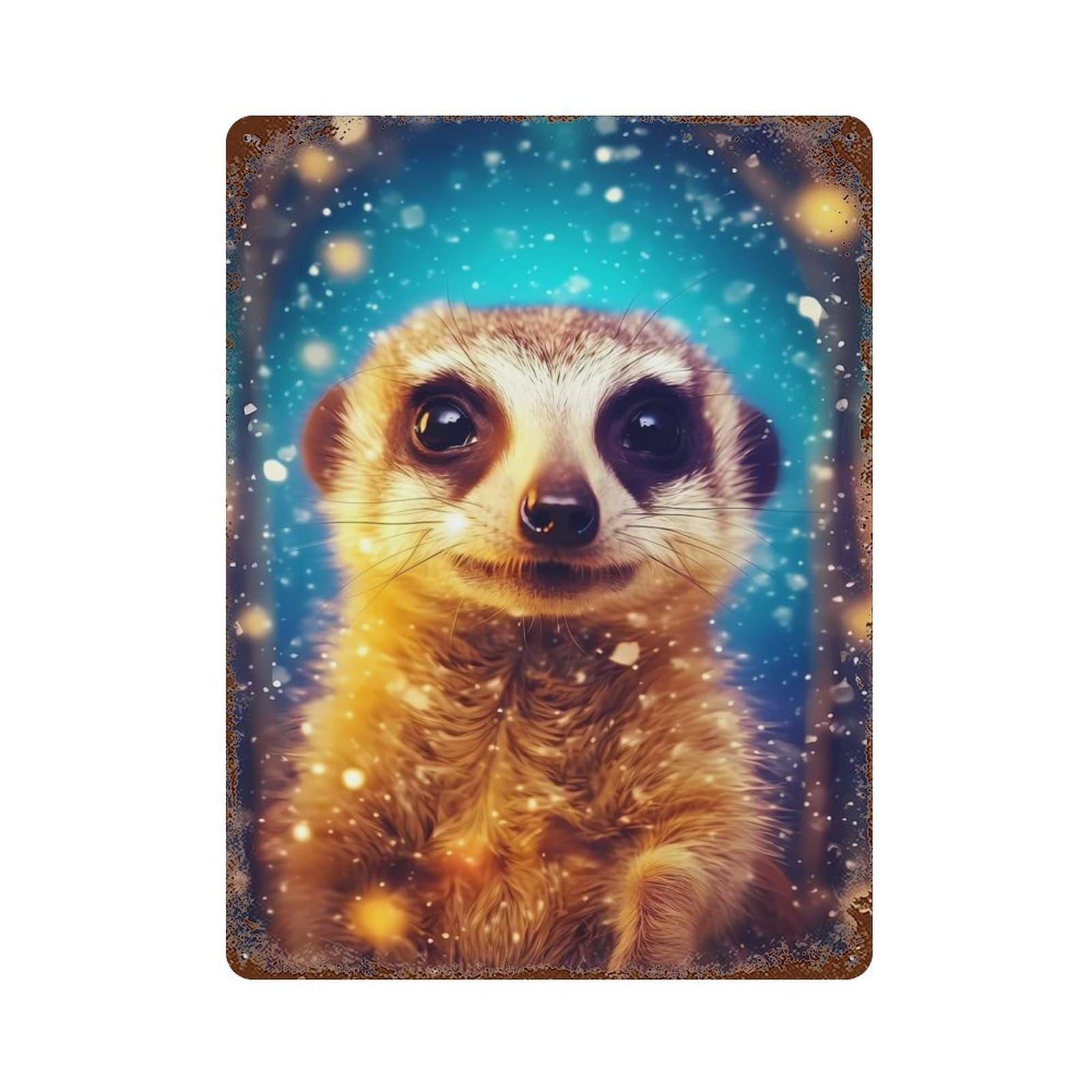 Garage Style Meerkat Bottle Distressed Metal Wall Sign 15.7"x11.8", Decorative Metal Wall Art for Bar And Workshop