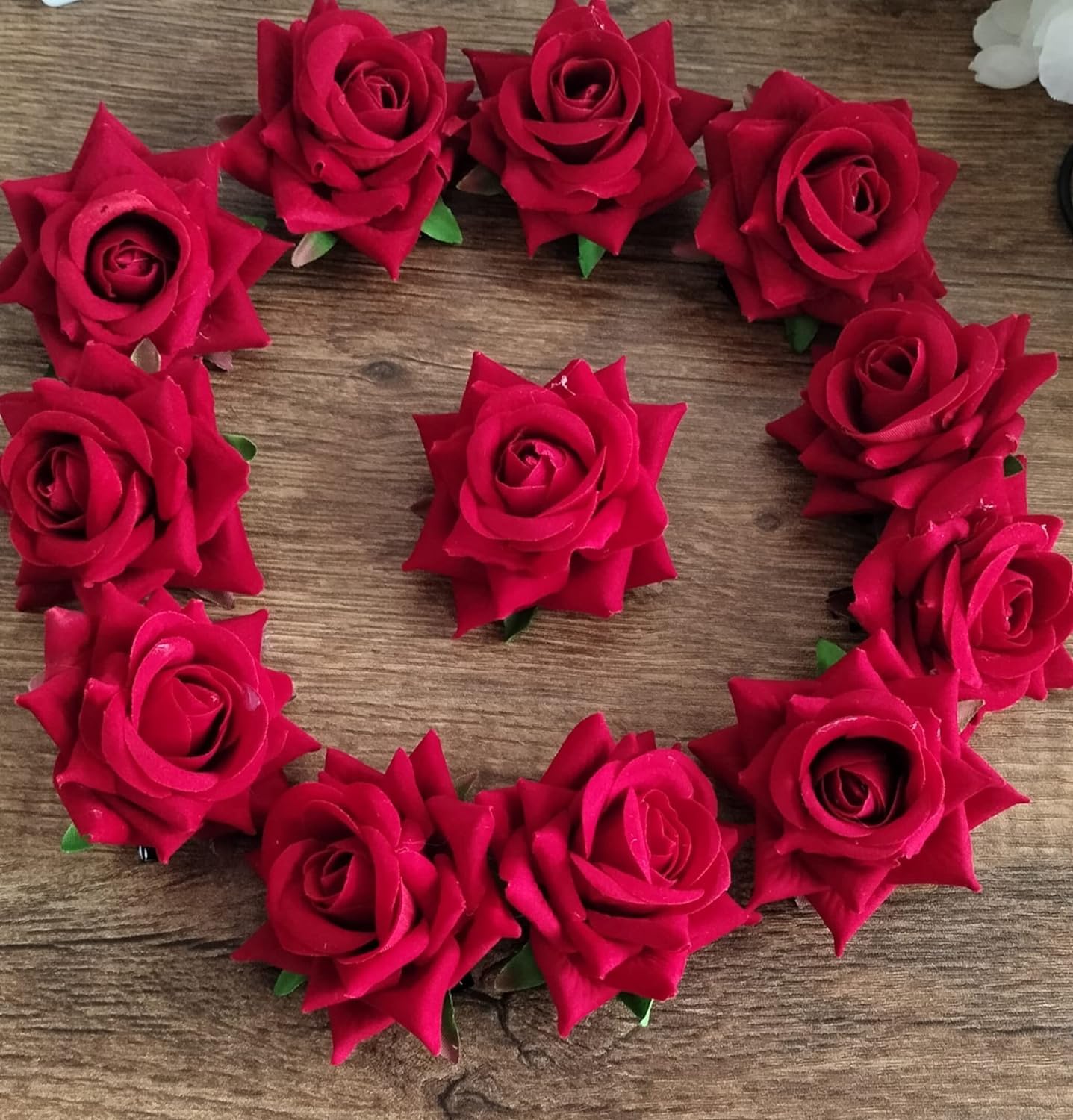 Aatira Rose Flower Hair Clip For Hair Styling Hair Clips Pins Barrette Ties For Women's Girls, Elegant Handmade Combo Clips Fashion Hair Accessories Hairpins Pack Of 6, Red-image-12
