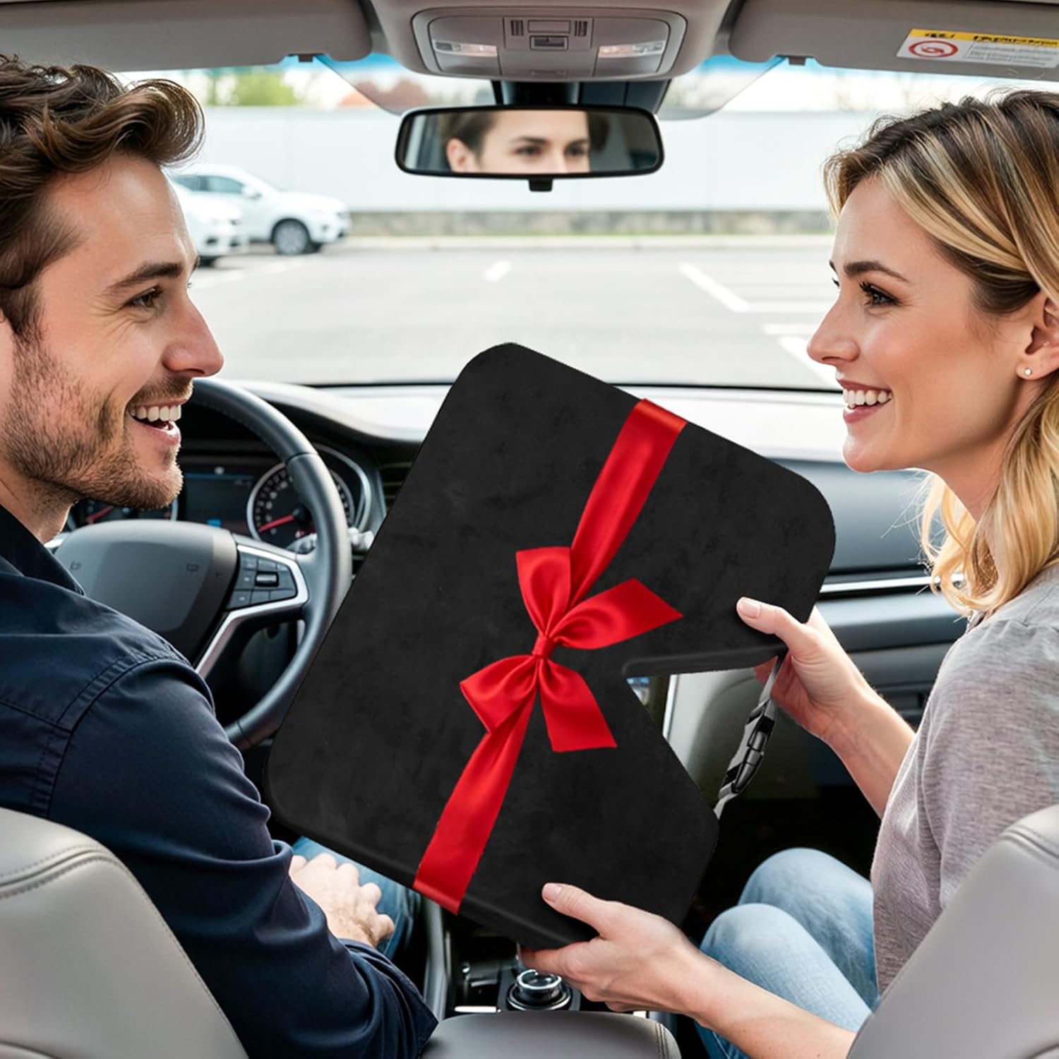 Car Seat Cushion for Driving, Memory Foam Car Cushion for Lower Back Pain Relief Sciatica, Car Seat Home Office Travel Long Sitting Driver, Comfort Non-Slip (Black)