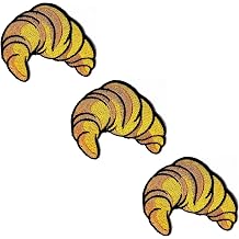 HHO Patch Set 3 Pieces. Bread Snack Embroidered Patches Croissant Bread Kids Cartoon Iron on Patches for DIY Decoration T-Shirt Backpack Hoodies Bags Jeans