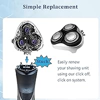 Vista 3 de Cabezales de repuesto HQ8 para Philips PT724/PT735 y más, cuchillas HQ8 compatibles con afeitadoras PT720/721/722/723/725/726/728/729/730, AT830