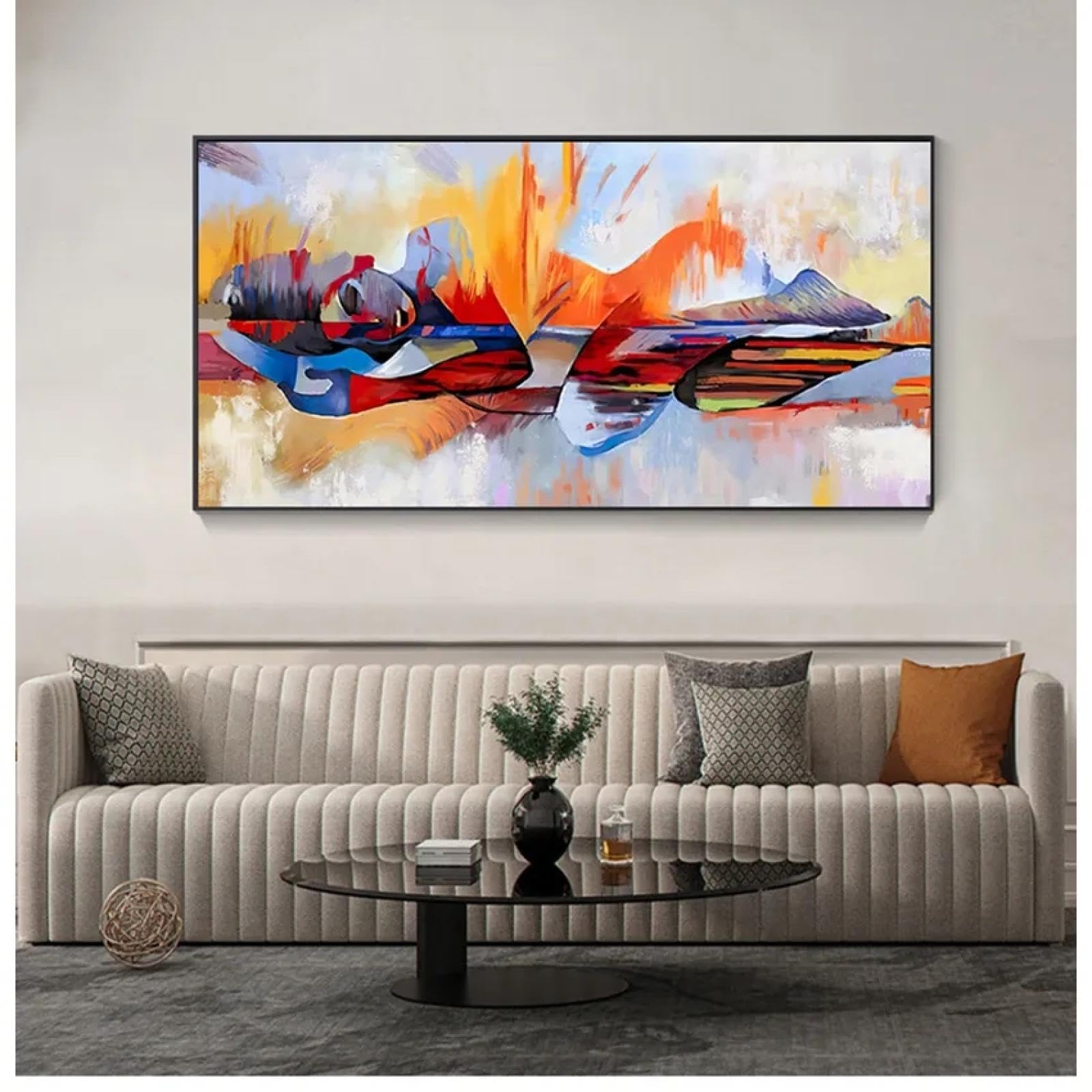 Tableau mural extra large Bouddha aquarelle 75x180cm - 8