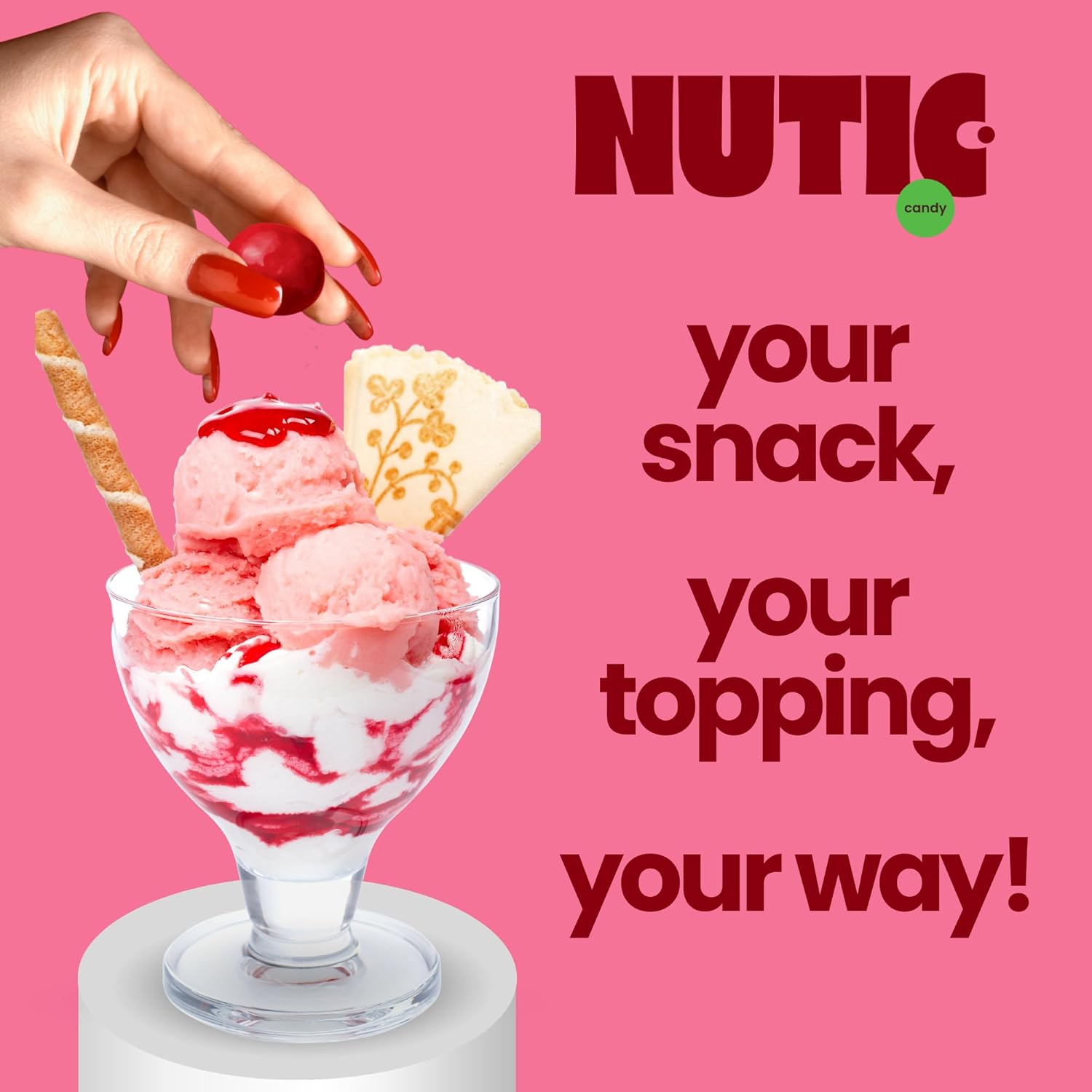 Nutic Chocolate Covered Cherries - 1LB, Tart Dried Fruit Coated in White and Milk Chocolate - Chocolate Dried Red Cherry Cordials - Birthday or Christmas Gifts - (Pack of 1)