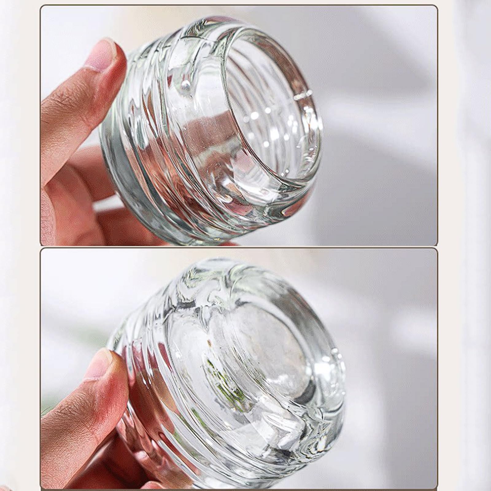 Bougeoir de Bureau en Verre Cristal, Ensemble 4 bougeoirs avec Quatre Styles texturés, Accessoire Photographie, Ouverture à Large Bouche