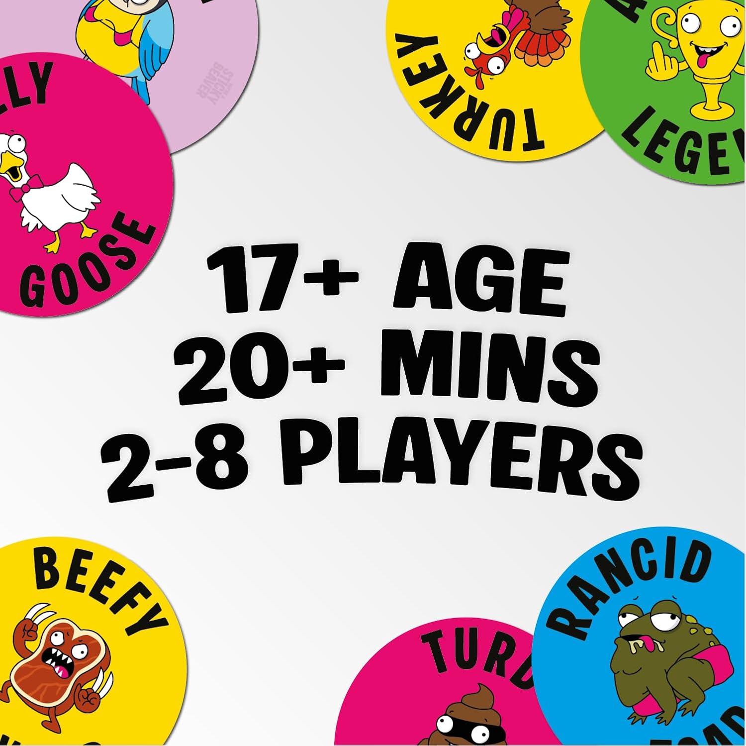 Lucky Egg You’re A Sticky Beaver – Fast-Paced Party Game of Ridiculous Insults, Hilarious Shouting Game for Adults Ages 17+, 2-8 Players – Includes 1 Waffle Board & 129 Insult Cards