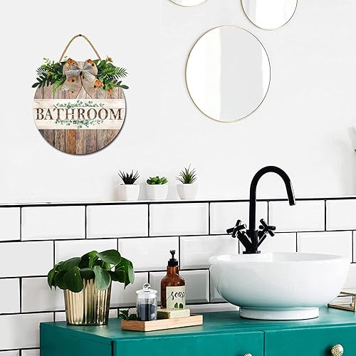 Miniatura 7 de Letrero decorativo de pared para baño, decoración de pared de baño, decoración de pared de casa de campo, letrero de madera para colgar en la pared,