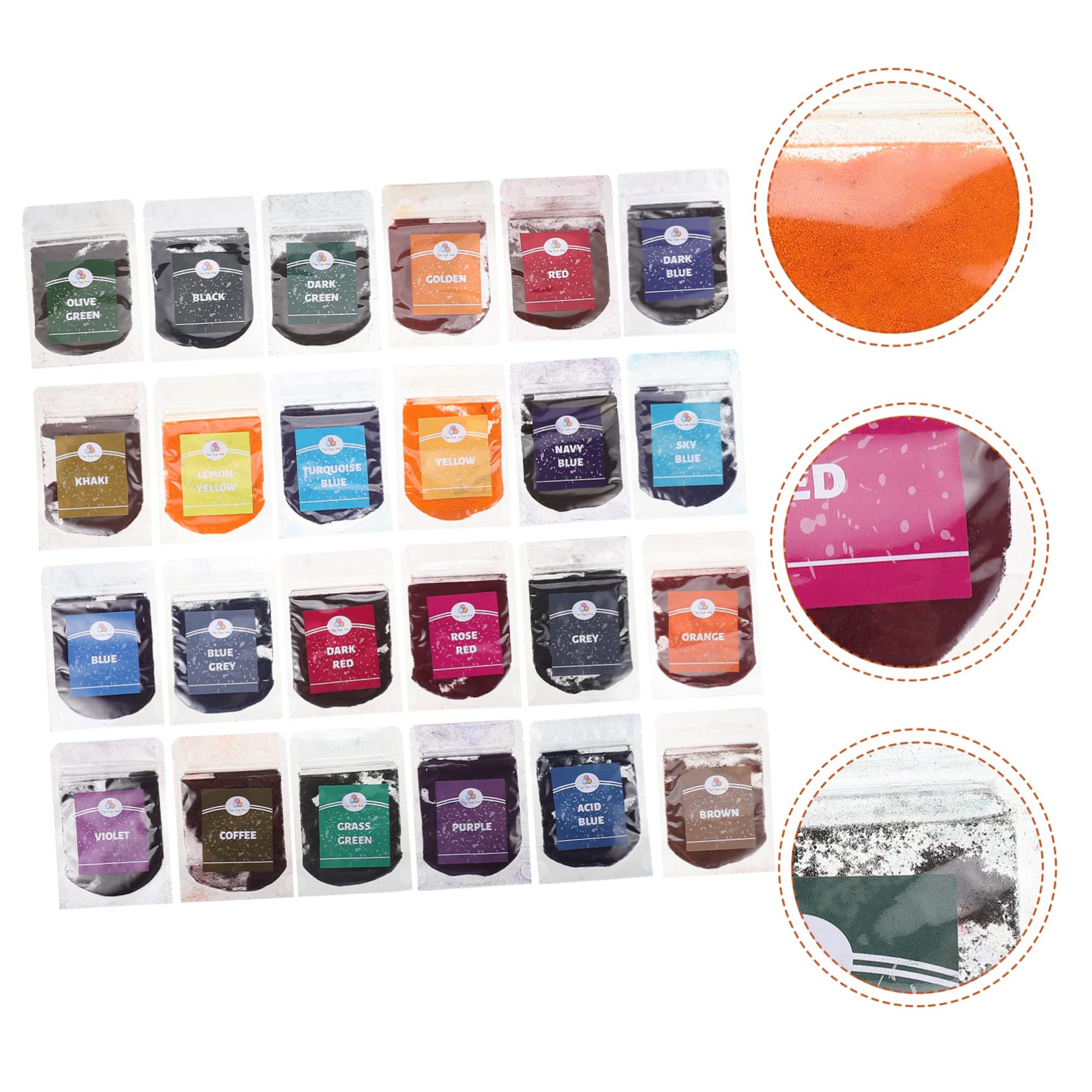 NUOBESTY Kit di Tinte in Polvere per Tessuti 24 Colori Sintetici per Cravatte e Magliette Polvere Colorante Brillante per Lavori Artistici e Fai-da-te