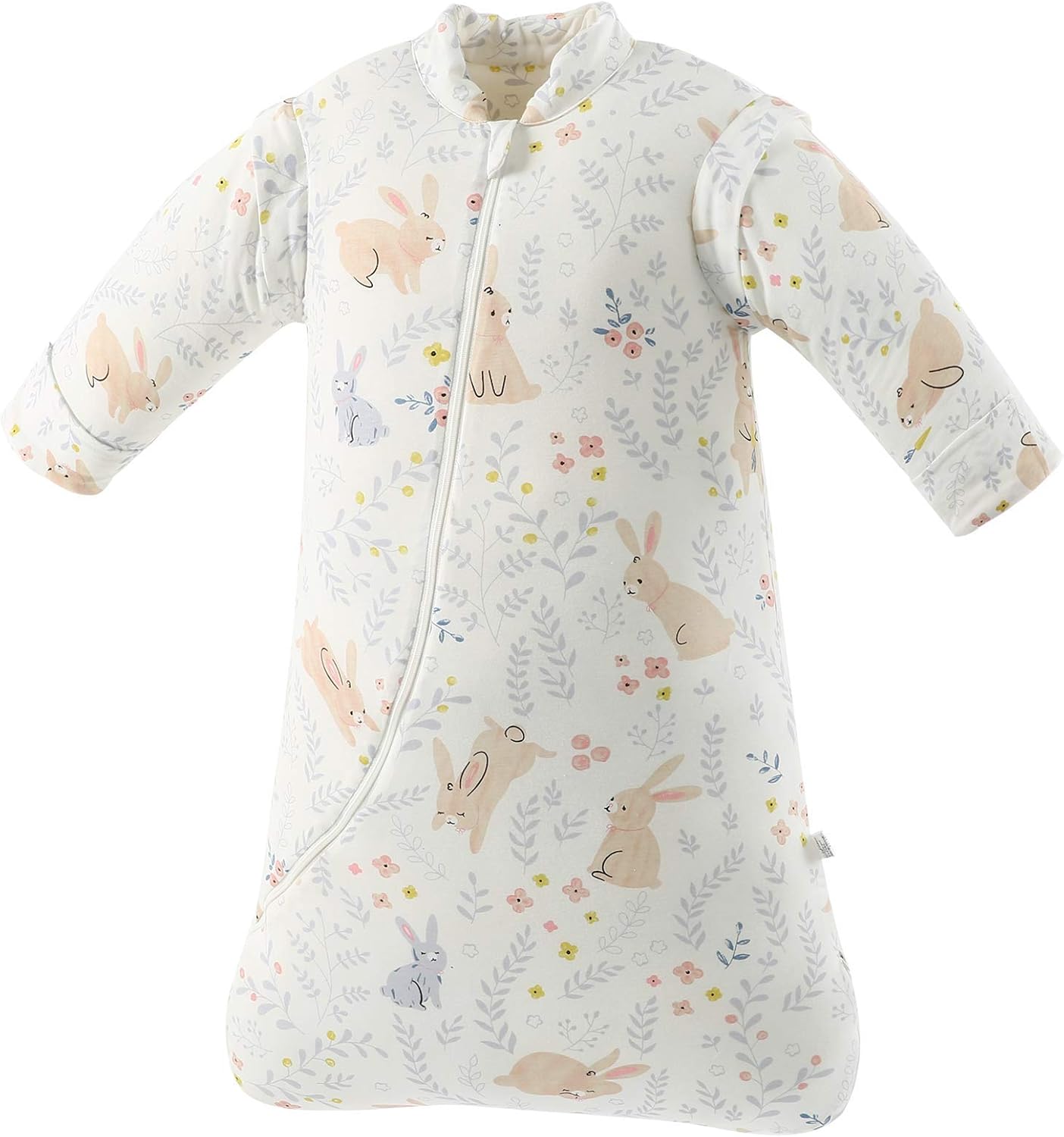 Baby Organic Sleeping Bag Detachable Sleeve Wearable Blanket, Moderate Thick, (32-68℉)