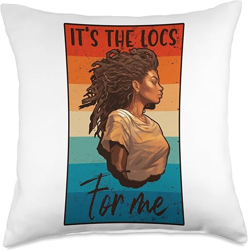 Locs Afro Dreadlocks Love Natural Beauty Hair It's the Locs for Me Afro Hair - Almohada negra de niña africana americana, 18 x 18 pulgadas