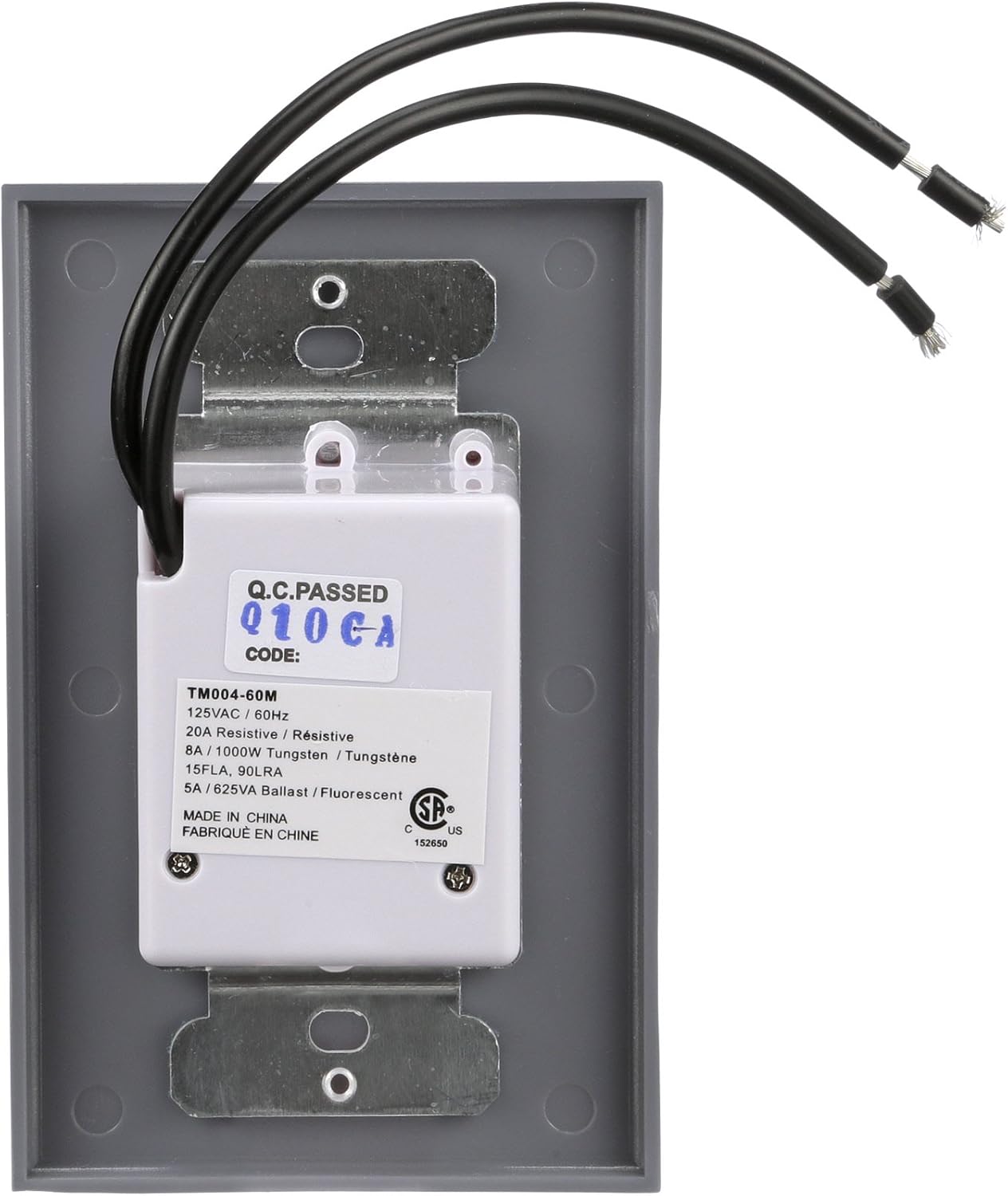 Southwire Woods In-Wall Spring Wound Timer - Automatic Timer Switch - Energy-Saving Mechanical Wall Timer - Simple Twist-Knob Countdown Design - 60 Minute - Gray image 5