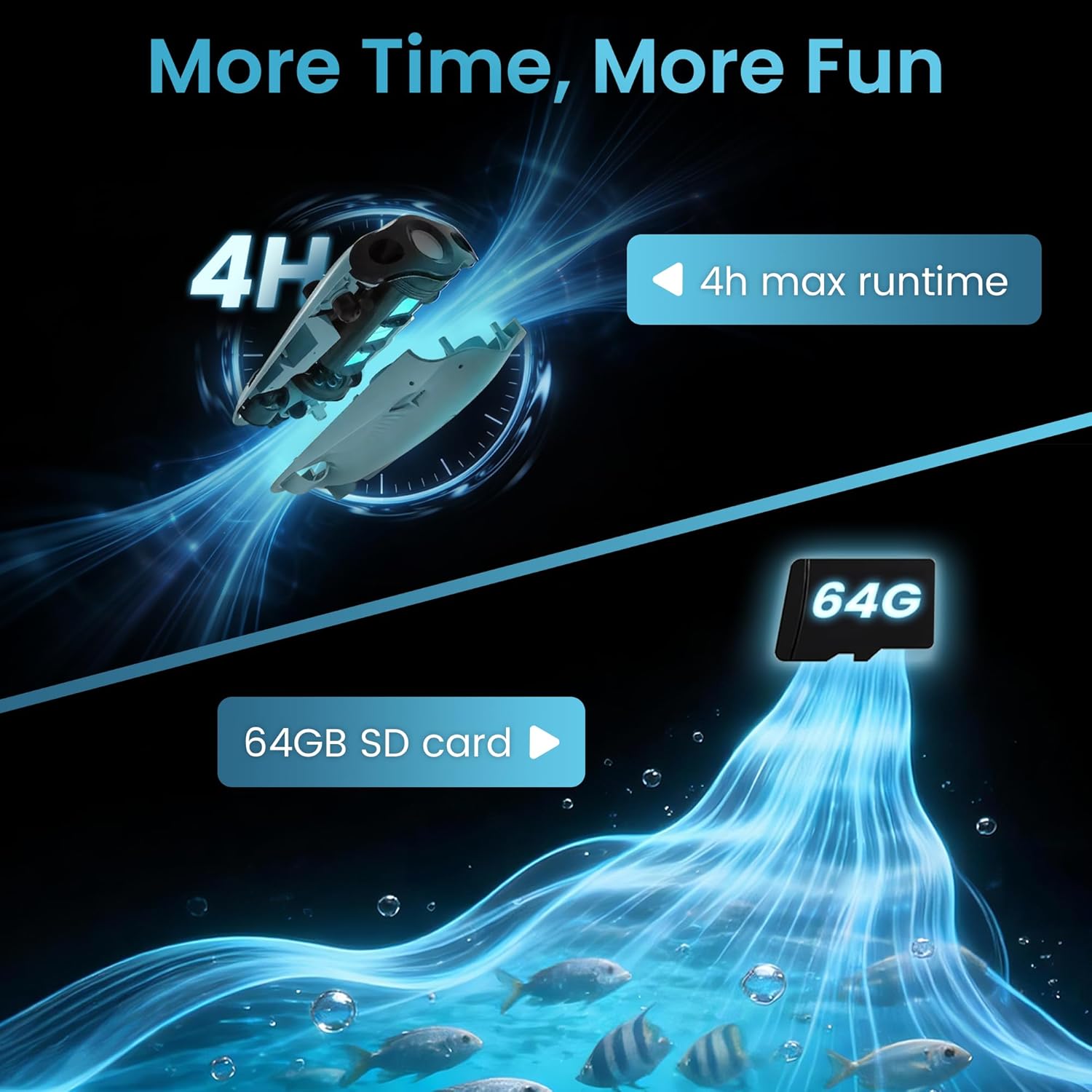 Underwater Drone, Mini S submarine drone with 4K+EIS Image Stabilization Camera for Real-Time Viewing Depth & Temperature Data, Direct-Connect Remote Controller, Dive to 330ft Underwater, Portable ROV (Mist)