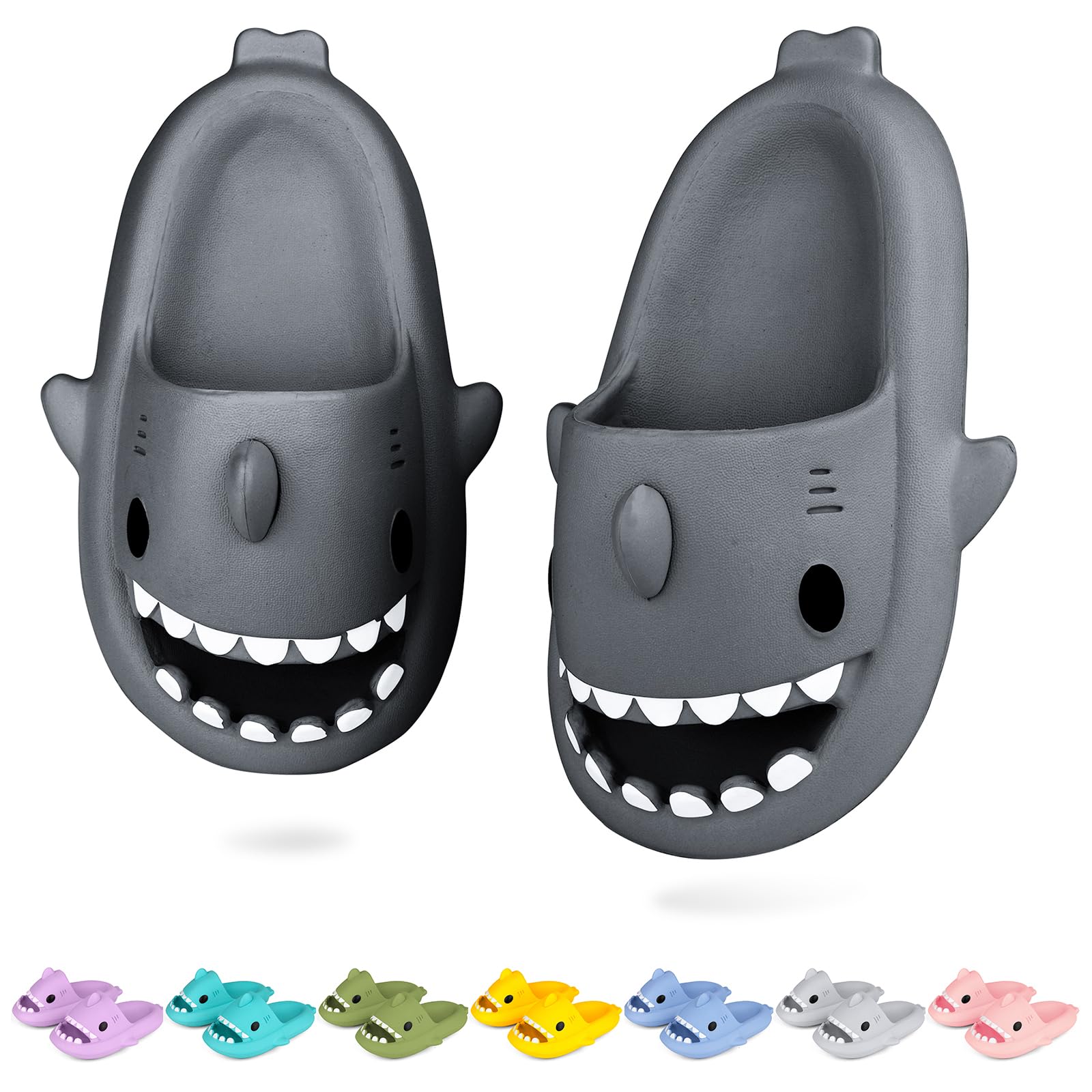 LAKIGE Kids Shark Cloud Slides | Toddler Boys Girls Shower Slippers | Boys Girls Cute Cartoon Fish Flip Flops | Beach Pool Home Sandals | Quick Dry