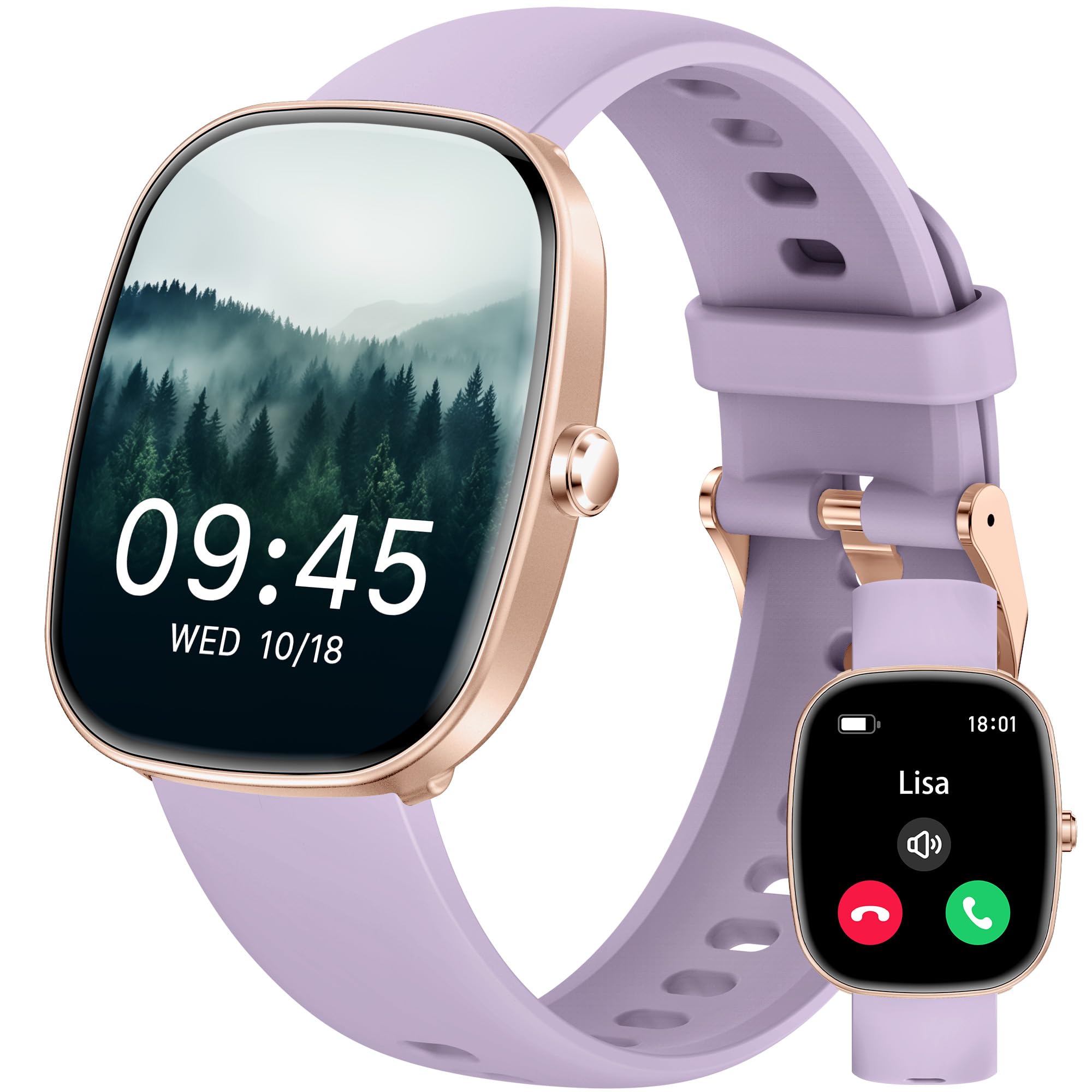 Smartwatch Uomo Donna (Rispondi/Effettua Chiamate), 1.83" Orologio Smartwatch con Contapassi/Sonno/SpO2/Cardiofrequenzimetro, 100+ Modalità Sportive, IP68 Impermeabile Fitness Tracker per iOS Android