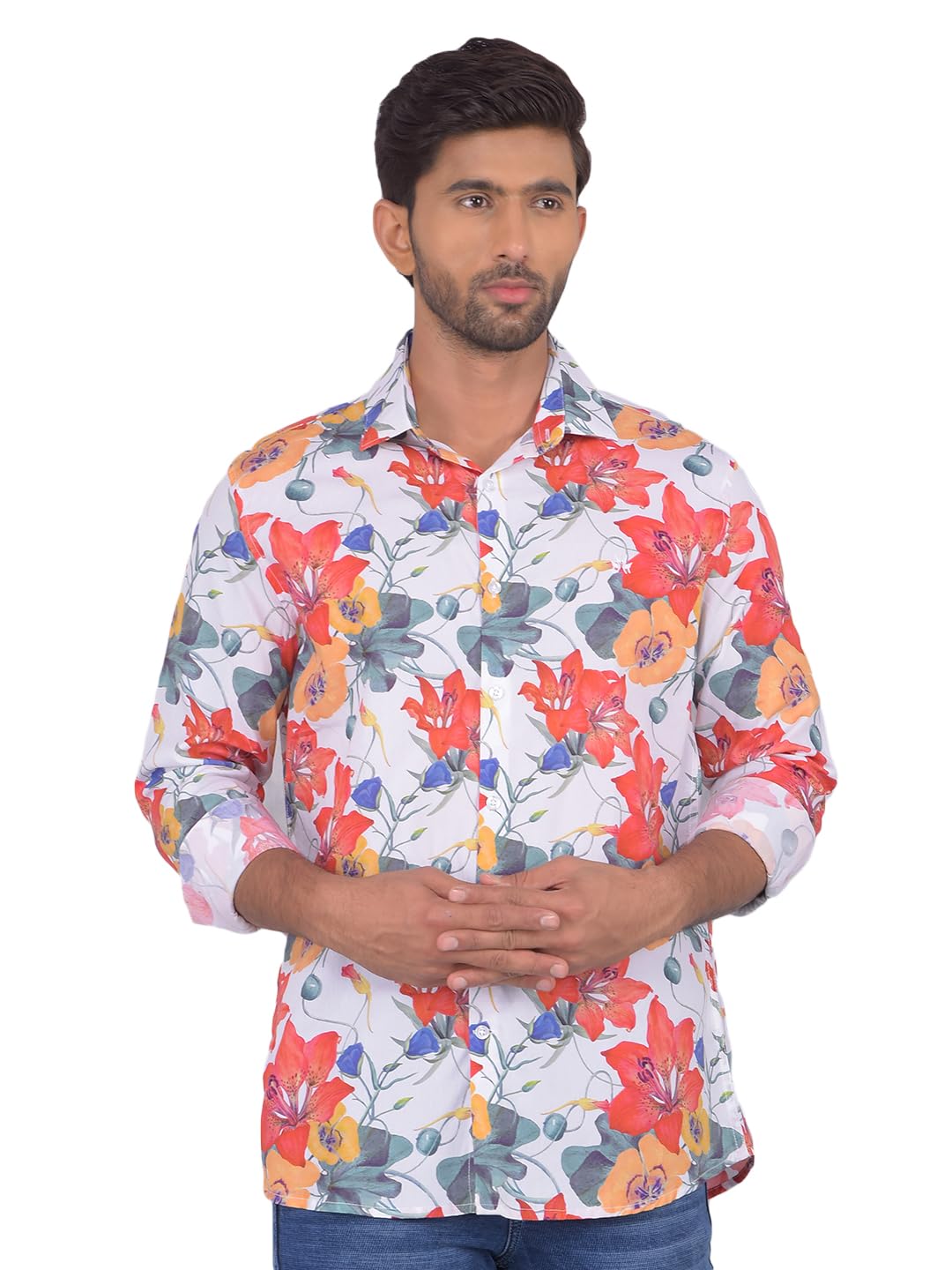 Crimsoune Club Men's Multi-Color Floral Print Shirt-image-15