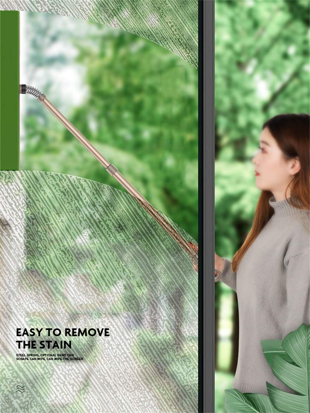 Duschabzieher, Einstellbar 3-in-1-Fensterreinigungsset, Gummi-Scheibenwischerblätter Rillenpinsel for Bad, Küche Und Auto (Color : B)