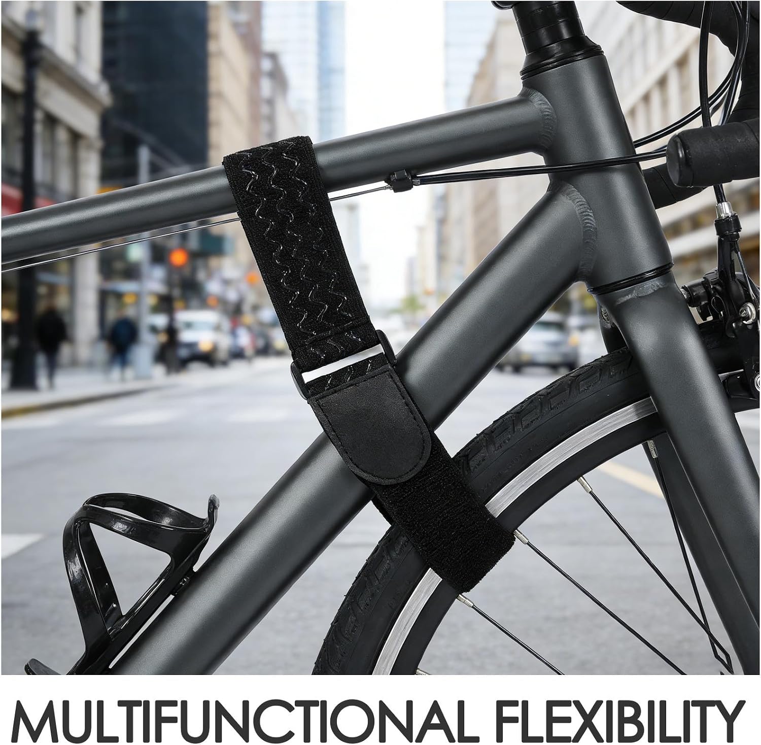 4pcs Adjustable Bike Rack Straps with Rapid Dismantle Mechanism, Black Epoxy Resin and Webbing Tie Down Belt for Car Bike Carrier, Luggage, and Wheel Transport