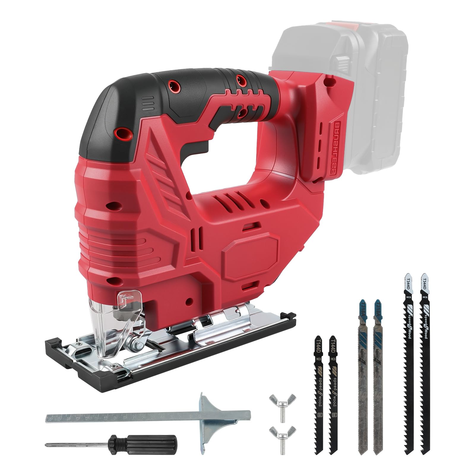 Seghetto alternativo senza fili per Milwaukee M18 18 V, 800 W, 3200 giri/min, senza spazzole, tagli smussati a 45°, 4 azioni orbitali, con lame seghetto alternativo per taglio dritto/curvo/circolare