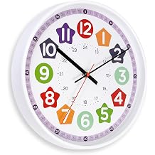 Learning wall Clock for Kids, 12 Inch Classroom Clock Time Teaching
