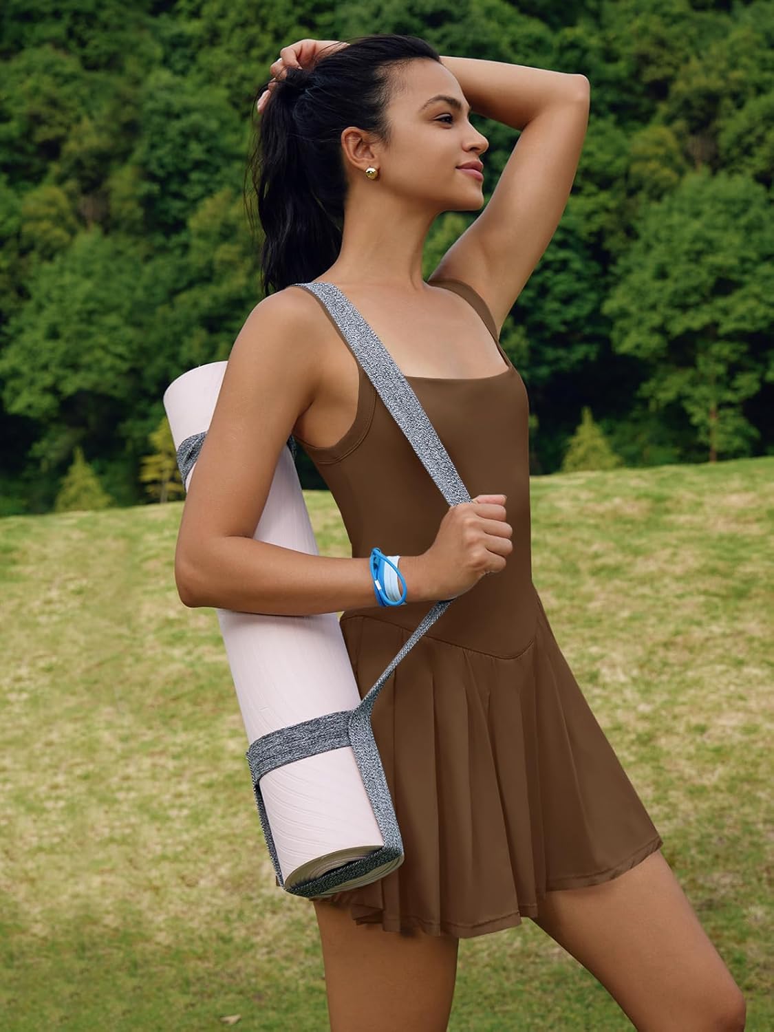 SENSERISE Womens Tennis Dress with Built in Shorts & Bra Workout Athletic Dresses Golf Outfits Pleated Summer Romper