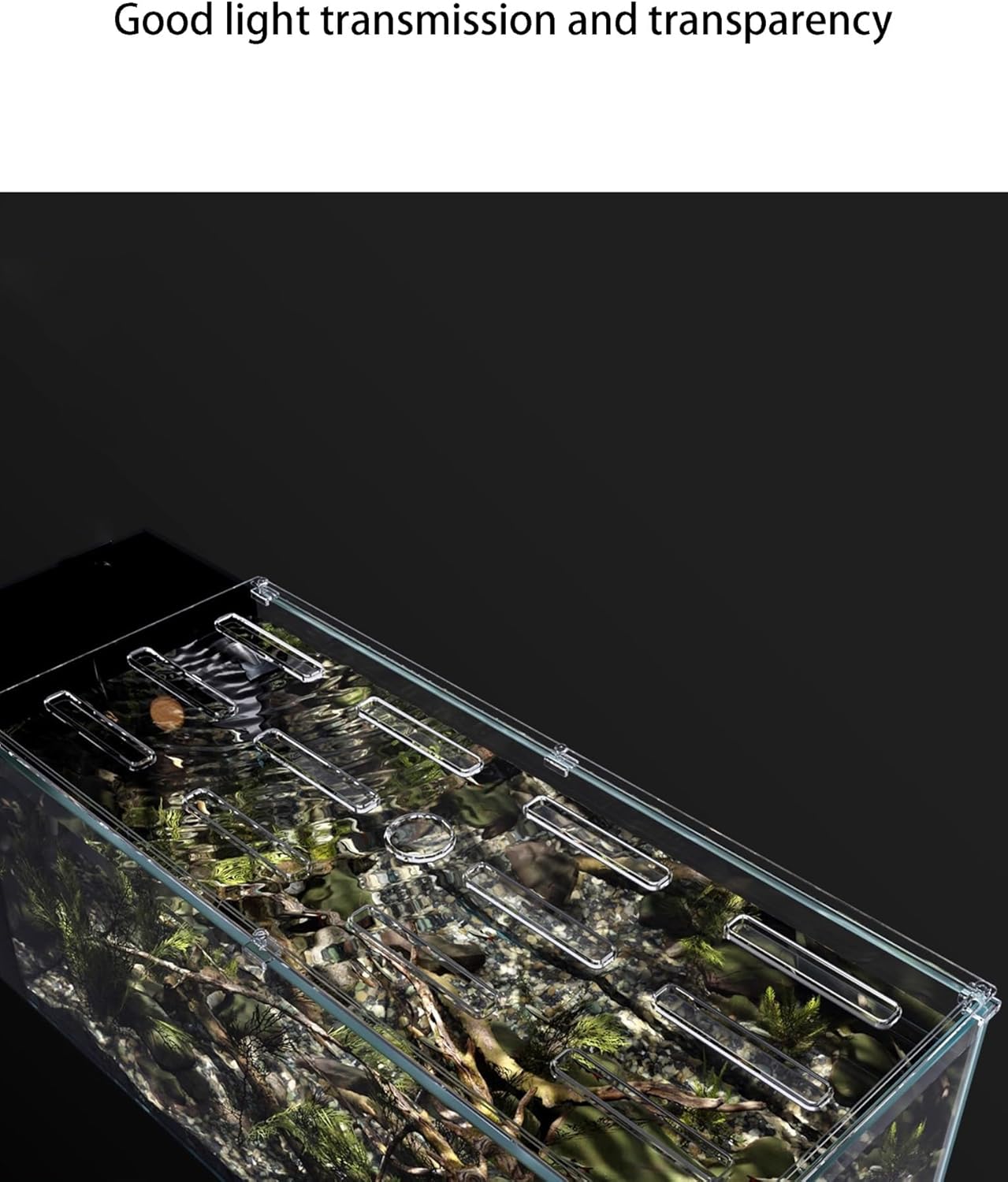 Clear Tank Cover, Aquarium Lid with Feeding Holes, for Turtle/Fish Tanks, Scratch Resistant Top(68x25 Centimeters)