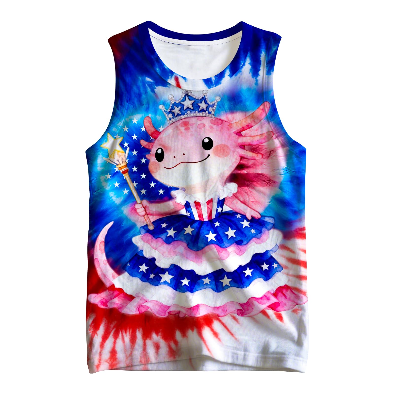 Kids Cute Animal Tie Dye Tank Tops Shirt Sleeveless Undershirt
