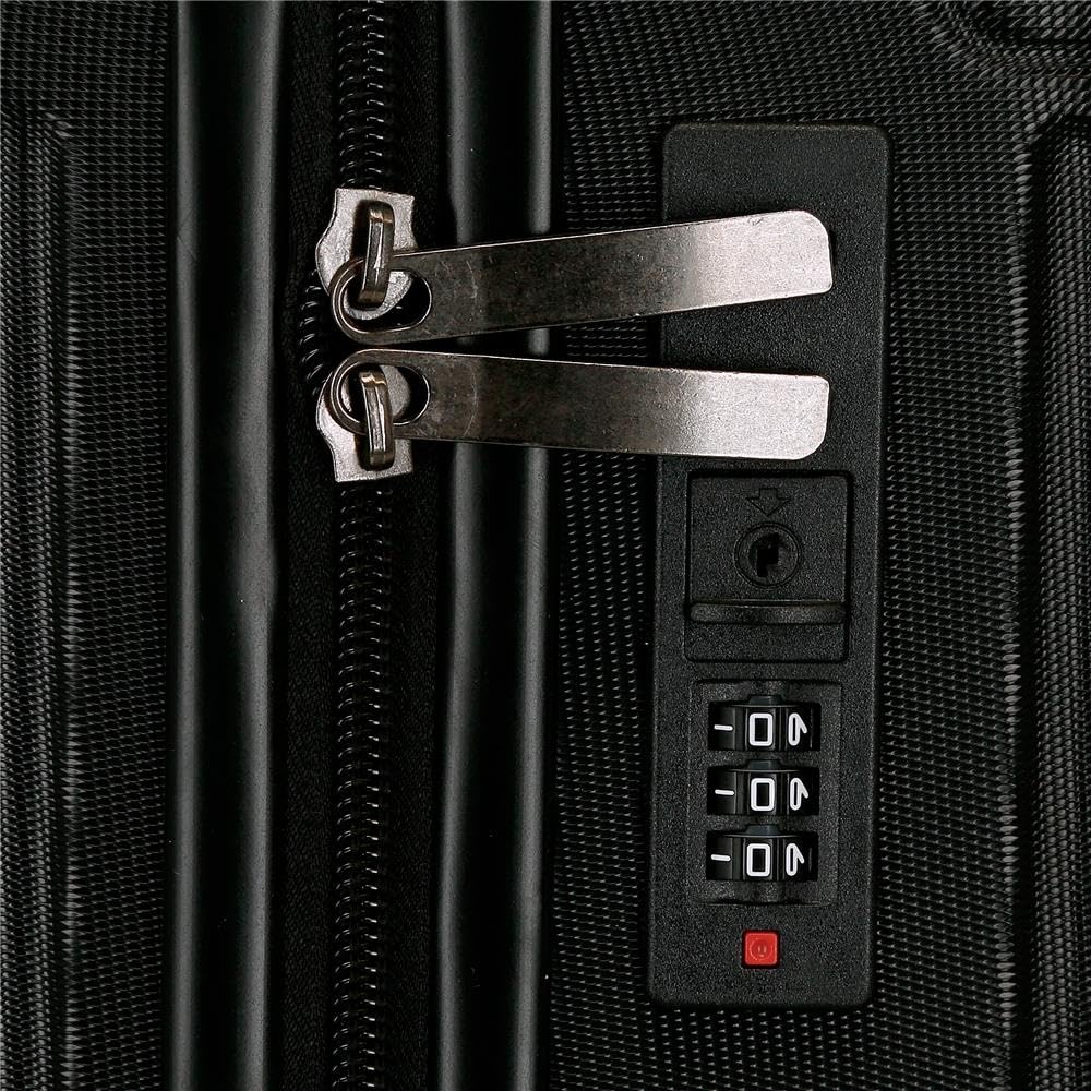 MOVOM Joumma Timber Valigia da Cabina Nero 40x55x20 cm Rigido ABS Lucchetto a Combinazione Integrato 37L 3.1kg 4 Doppie Ruote Estensibile Bagaglio a Mano