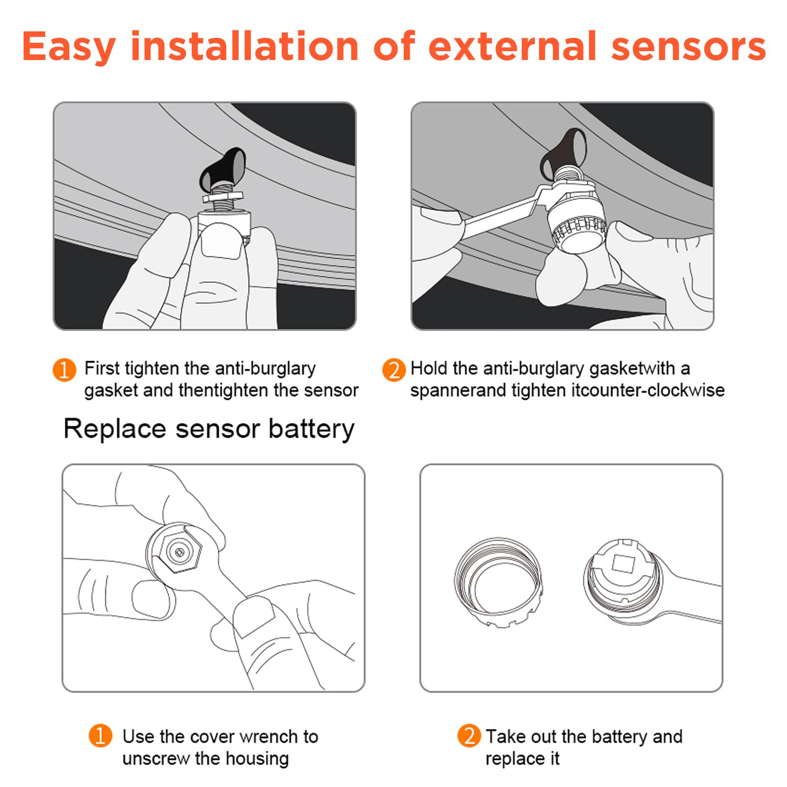 OBEST Sistema de Control de Presión de los Neumáticos con Aplicación, Bluetooth Inteligente para Motocicleta TPMS con 2 Sensores Externos, Presión de Neumáticos Inalámbrica y Detector de Temperatura