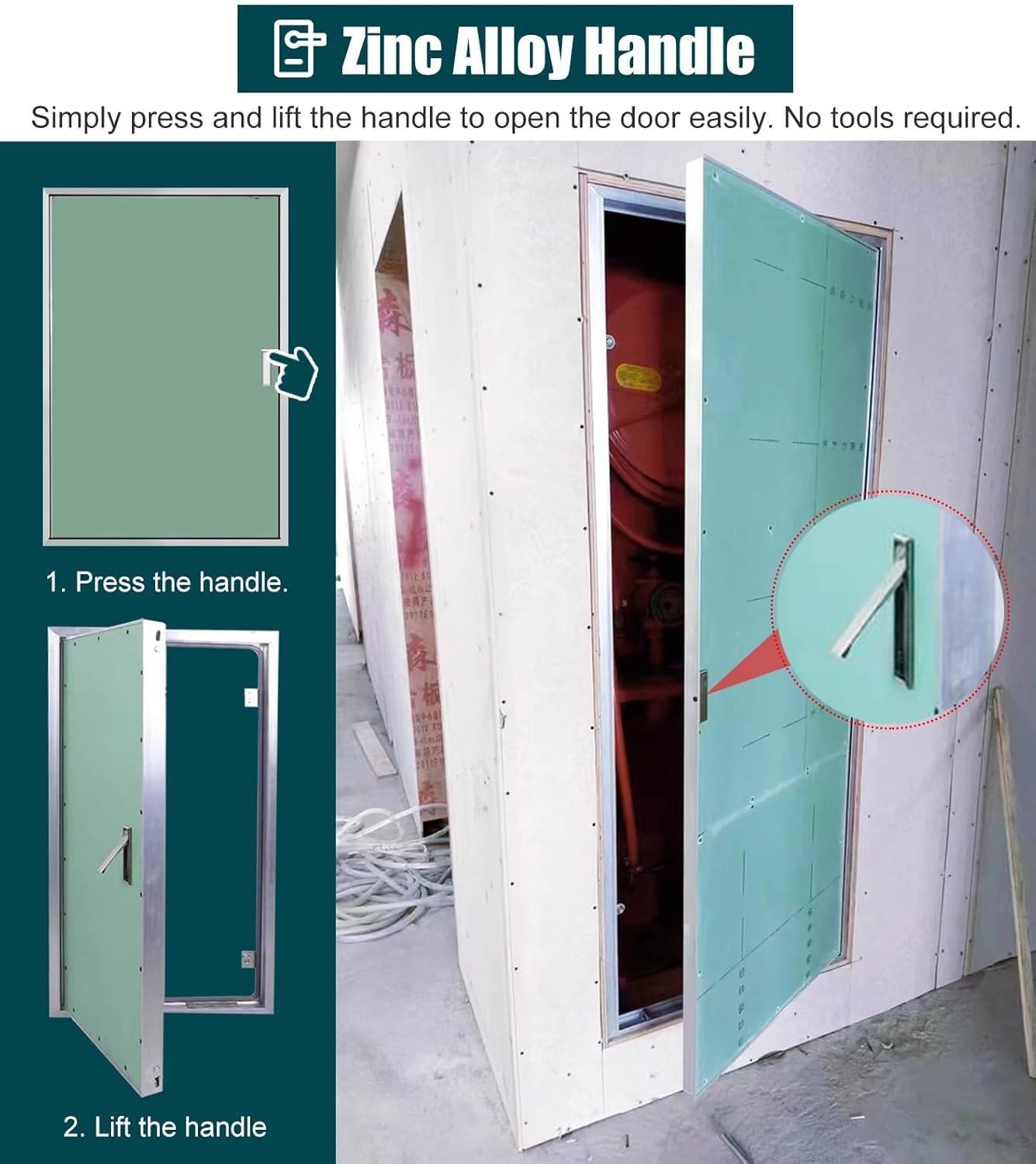 Zdejmowana wykładzina dostępowa Panel dostępowy do płyt gipsowo-kartonowych z zatrzaskiem typu „push-to-open”.(30x40cm (12x16in))