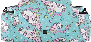 Flradish Mermaid Unicorn Baby Stroller Organizer with 2 Cup Holders Universal Adjustable Shoulder Strap Detachable Stroller Caddy Accessories Bag for Bottle,Diaper,Phone, Keys,Toys