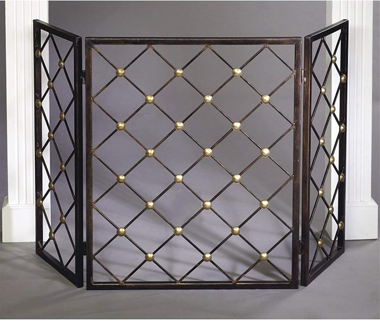 Fireplace Screen Guard, 3-Panel Flat Fireplace ScreenGuard - Folding Safety Gate for Kitchen Fireplace