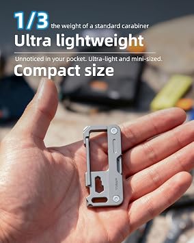 Titanium Multi-Tool Keychain, Silver, 5-in-1 with Bottle Opener, Wrench, Screwdrivers, Knife, Compact EDC