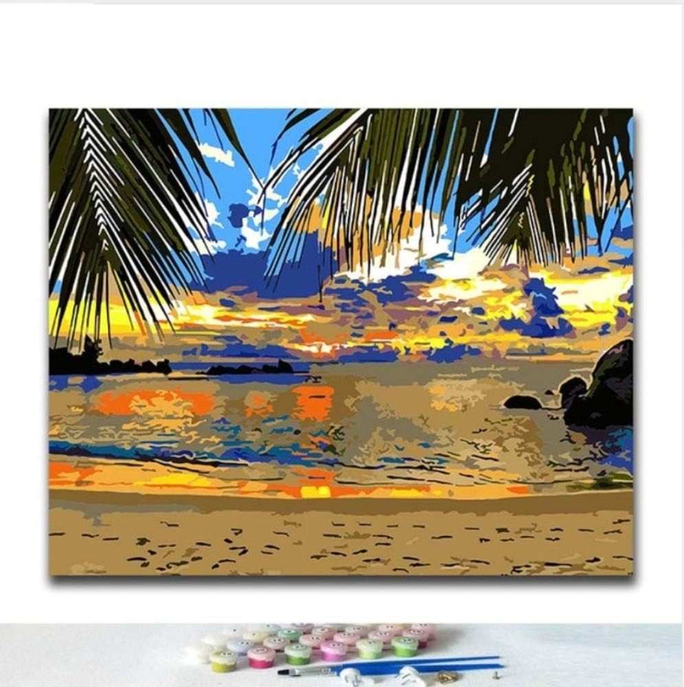 RFGED Paint By Number Art Oil Painting On Canvas Color Seascape Handmade Filling And Coloring Personalized Customization Gift Amusing 40x50cm Framed