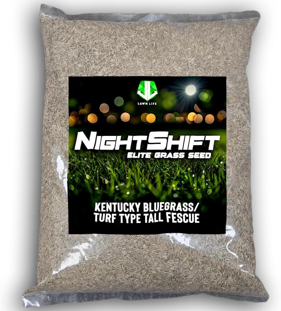NightShift (Formerly Blackout) Kentucky Bluegrass and Turf Type Tall Fescue Grass Seed (25 Pounds)