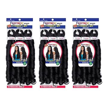 FREETRESS BRAIDS 3X French Curl Braid 22'' (3 Pack, 1B)