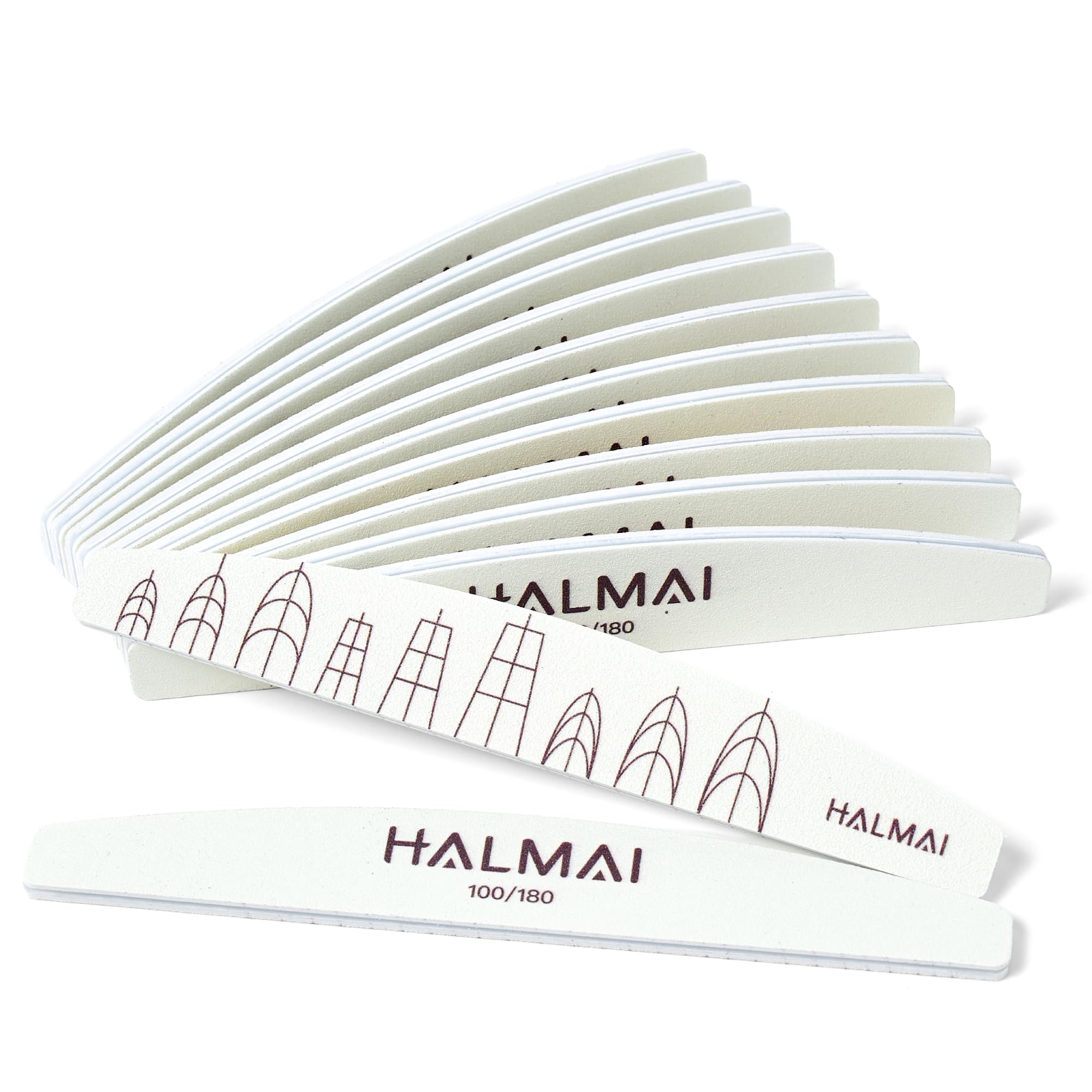 HALMAI Kit di 12 lime professionali per unghie naturali, fai da te, uso domestico, salone