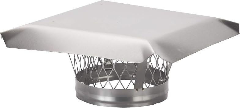 HY-C LC7 Round Stainless Steel Clamp on Single Flue Liner Chimney Cap, 7 Inch, Gray
