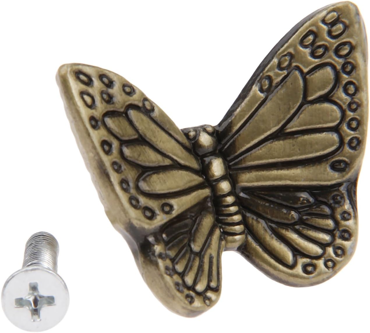 dophee 20Pcs Butterfly Drawer Knobs, Single Hole Decorative Cabinet Handles Pulls for Cupboard Dresser Wardrobe Jewelry Box Wooden Case, 1.4"x 1.22", Antique Bronze