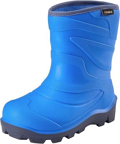 HISEA Botas de lluvia para niños y niñas, botas de goma impermeables, botas de lluvia sin costuras, zapatos de barro ligeros para el agua, la playa,